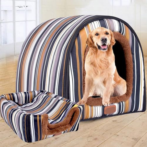 qing yun Große Hundehütte,Hundehütte,luxuriös,warmes Hundekissen,XL,XXL,für den Innenbereich,Hundehütte,großes Hundebett,Katzenhöhle,Iglu,für drinnen,draußen,waschbar(XXL 92 x 68 x 72 cm,J)