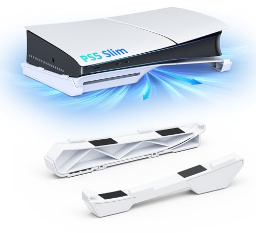 NexiGo PS5 Slim/Pro Zubehör Horizontalständer, [Minimalistisches Design], PS5 Slim / PS5 Pro Basisständer, Kompatibel mit Playstation 5 Slim Pro Disc- & Digital-Editionen, Weiß