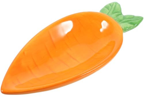 Amosfun Easter Appetizer Plates, Ceramic Carrot-Shaped Bowl, 6 Inches Small Appetizer Serving Platter, Soy Sauce Dipping Bowl, Holiday Candy Bowl Easter Party Supplies