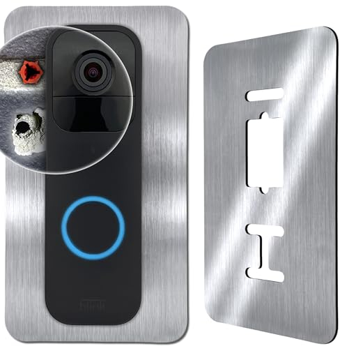 Baron Design | Edelstahl Blende | Zubehör für Blink Doorbell | Halterung, Schild, Befestigung, Wandplatte für Funk Klingel