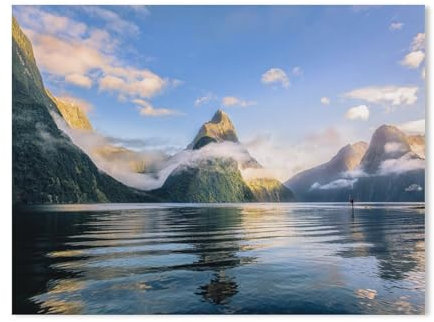 Kinder Karton Puzzle 1000 Teile，Mitre Peak am Milford Sound，Modern Zuhause Dekoration Einzigartiges Geschenk（50x70cm-495