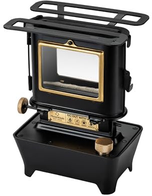 Thous Winds Camping Oil Lantern, Fuel Lamp for Outdoor Lighting Portable Stove for Cooking Warming, Black