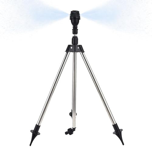 Nlrlo Sprinkler-Stativ, Stativ-Sprinkler, Stand-up-Sprinkler mit großer Reichweite, großes Gartenbewässerungssystem mit Metall-Stativbasis, Sprinkler für heiße Sommertage