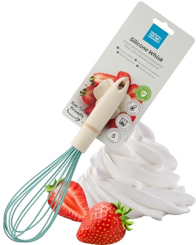 Taylors Eye Witness Large Turquoise Silicone Whipping Whisk - Dishwasher Safe. Non-Scratch Balloon Head. Easy Clean. Odour, Stain, Heat Resistant(260°C/500°F) 5 Yr Guarantee
