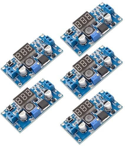 QIQIAZI 5 Stück Step Down Converter, DC-DC Buck-Converter Modul, Wandler Spannungsregler, Buck Converter für 4-40V zu 3,3-24V mit 3-stelliger Digitalanzeige