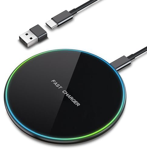 Chargeur sans Fil Rapide 15W, Chargeur Induction pour iPhone 16/16 Pro Max/15 Plus/15 Pro max/14/13/12/11/XS/XR/XS/X/8, Chargeur sans Fil pour Samsung Galaxy S25/S24/S23/S22/S21/S20/S10/S9/S8/Note 20