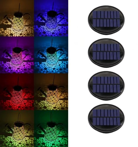 ZNYCYE Verbesserte Ersatz-Solarleuchten (obere Größe 9,3 cm), 4 Stück, 8 Farben, Solar-Ersatzteile, Laternendeckel für Garten, Terrasse, Hof, Outdoor, Hängelaternen