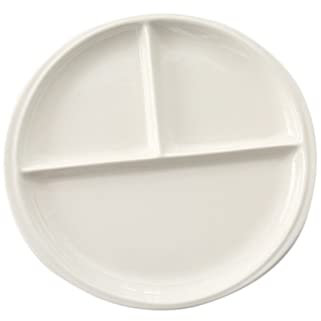 BESPORTBLE Plato Harvard De Cerámica De 10 Pulgadas - Plato Saludable Dividido En Tres Compartimentos - Ideal Para Control De Porciones En Dietas Para Adultos y Perfecto Para Almuerzos