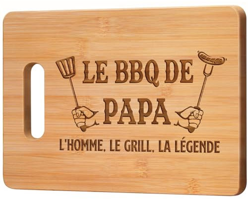 Gleevara Cadeau Papa, Cadeau Anniversaire Papa - Planche à Découper en Bambou Unique, Cadeau Noël pour Papa de Fille Fils