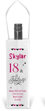 Personalised Fabulous Birthday Gift Bag For Bottle of Wine Champagne Spirit For 18th 21st 30th 40th 50th 60th 70th Daughter Mum Nan
