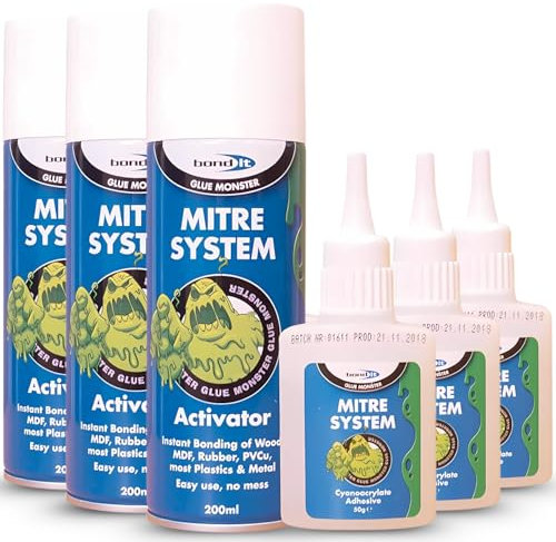 3x Bond It Monster High Strength Mitre Bonding Kit SuperGlue 50g & Activator 200ml