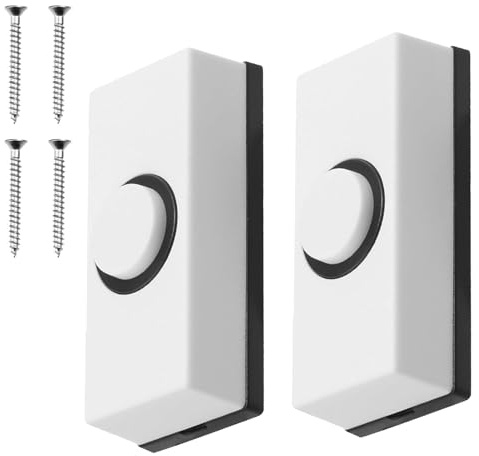 2 Pcs Wired Door Bell Push Button, Universal Doorbell Push Button, Easy Installation, Sleek Finish, Compatible with Most Wired Doorbell Systems for Home and Office