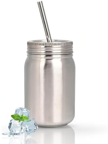 Stainless Steel Straw Tumbler,700ml Insulated Coffee Mug, Thermal Travel Mug with Lid and Straw, Leak Proof Portab Iced Coffee Cup Reusable Hot Cold Drink Water Bottle for Home Outdoor Camping