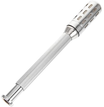 Tragbarer Moxastäbchenhalter aus Edelstahl, Ergonomisch, Silber | Einhandgriff, für Große Körperbereiche und Bauch, Passend für Wellness, Reise und Erholung