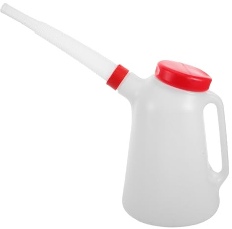 UTHCLO Bidon d'Huile en Plastique 5L avec Bec Long Gradué Injecteur d'Huile pour Voiture Bateau et Machine à Coudre Récipient Doseur pour Vidange et Remplissage Précis