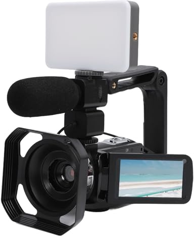 Denash Videocamera 8K, Videocamera HD 64MP con Zoom Digitale 18X Touch Screen da 3 Pollici WiFi Stabilizzazione a 6 Assi Telecomando Scheda di Memoria da 32 GB, per Vlogging YouTu