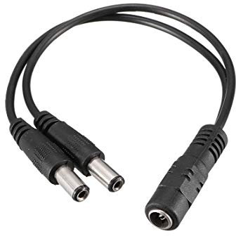 Sourcingmap 1 Female to 2 Male 5.5mmx2.1mm 20cm DC Power Splitter Cable for CCTV Cameras