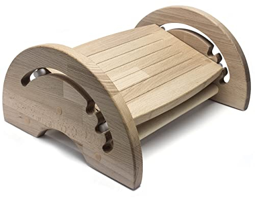 Fußstütze aus Holz – verstellbar | Fußhocker – Fußbank Schreibtisch | Fußablage | Hochwertiger Fußständer