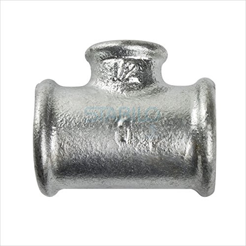 Temperguss Rohr T-Stück Abzweig Abzweigung 1 1/2 x 3/4 x 1 1/2 Zoll reduziert Tempergussfittinge Gewindefittinge Fittinge verzinkt