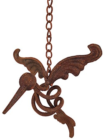 Crispe Baumdeko Fliegender Kolibri zum Aufhängen an Baum, Holz in Edelrost 23,5 x 17,5 x 17,5 cm