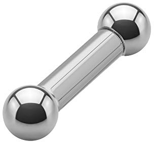 Treuheld® | Piercing Stab Hantel/Barbell | 5mm x 22mm und Kugeln: 8mm | Silber | Chirurgenstahl | Zungenpiercing, Intimpiercing Mann + Frau UVM
