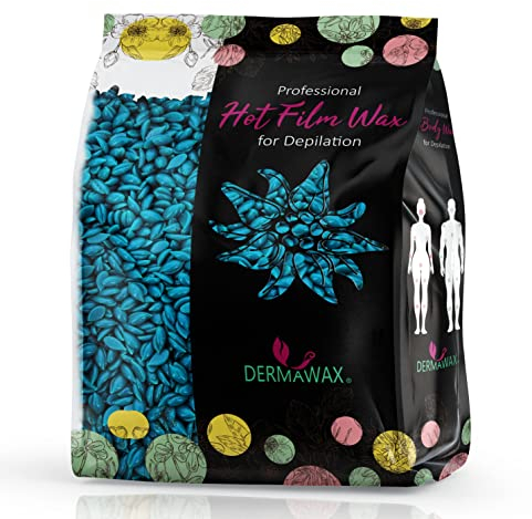 Dermawax Azulen Waxing Perlen- Halbsynthetisches Wachs für Effektive Haarentfernung – Schnell Aushärtend für Achseln, Bikini, Grobe & Kurze Haare – 500 g | Für Profis & Zuhause (0,5 kg, Black Azulen)
