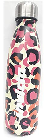 SEVEN SPA Invicta Borraccia Bottle Plain Logo - Acciaio Inox 304 Interno ED Esterno, Freddo 24 Ore,Caldo 12 Ore,Tenuta STAGNA,Senza BPA Colore Animalier Leopardato Multicolore