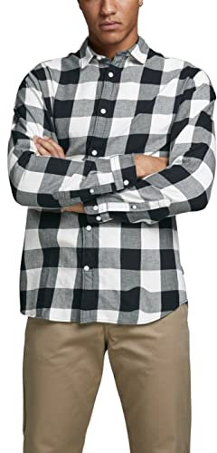 JACK & JONES JJEGINGHAM Twill Shirt L/S Noos Chemise, Whisper Whisper Whisper Fit: Slim Fit, L Hommes