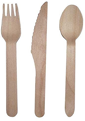 (PKT) 24 Pk Wooden Cutlery