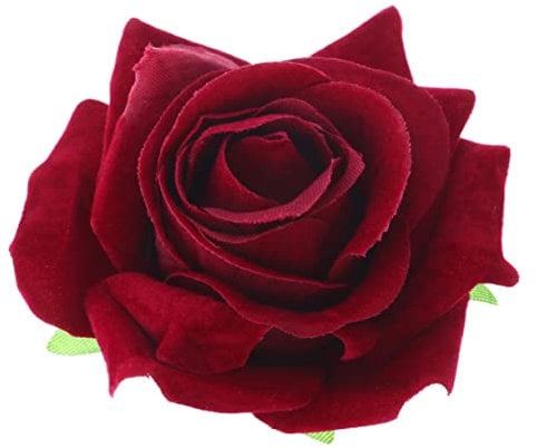 Minkissy Pince à cheveux en forme de rose - 1 pince à cheveux en forme de rose - Épingle à cheveux en forme de fleur - Danseur de flamenco - Broche pour fête de mariage (rouge vin)