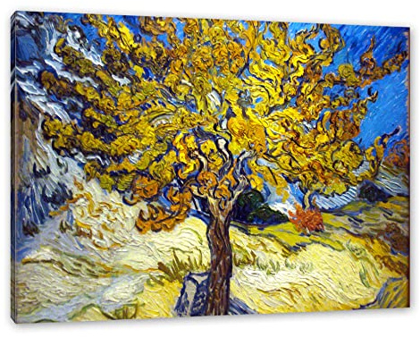 Pixxprint Vincent Van Gogh - Maulbeerbaum, Größe: 120x80cm, Leinwandbild, fertig gespannt, Wandbild, Dekoration, Kunstdruck, kein Poster