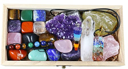 Nvzi Kristalle Heilsteine Set, Chakra Steine, Heilsteine Set, Trommelsteine Mischung, Bergkristall Rohstein, Edelsteine Heilsteine, Spirituelle Deko, Cristalle, Cristalle, Cristalle, Witchstone
