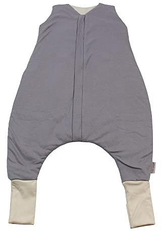 HOBEA-Germany Schlafsack für Babys - Babyschlafsack mit Füßen (grau - M 80 cm)