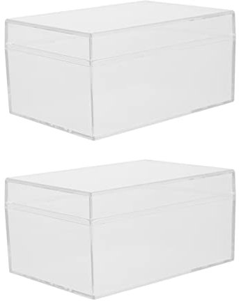 EXCEART 2 Pcs Playing Card Deck Boxes Empty Storage Box Clear Card Case Poker Cards Holder Organizer for Playing Gaming Cards
