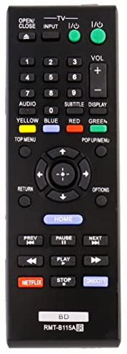 VINABTY Telecomando di ricambio adatto per lettore DVD Blu-ray Disc BDP-S280 BDP-S380 BDP-S383 BDP-S480 BDP-S483 BDP-S580 RMT-B115A Sub RMT-B109A RMT-B110A RMT-B109P RMT-B109J