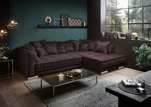 Froschkönig24 Pascha Ecksofa 308x192 cm Couch Eckcouch Sofa Lila (Aubergine)