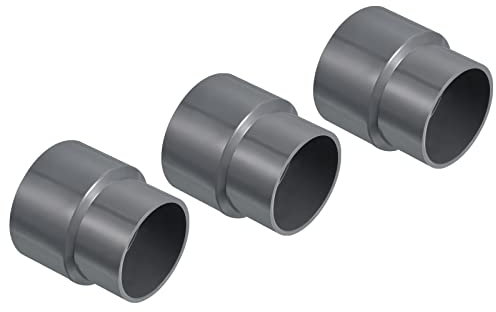 PATIKIL PVC Réducteur Tuyau Raccord 75x63mm, 3 Paquet Droit Couplage Adaptateur Connecteur, Gris