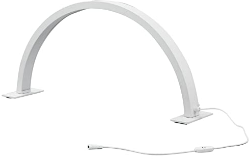 Halbmond-Make-up-Lampe, Kreisförmige Microblading-Tattoo-Lampe, Nagel-Schreibtischlampe, 28 Zoll, 35 W, 3000 K Bis 6000 K, Dimmbares LED-Halbmondlicht für Hautpflege, (EU-Stecker)