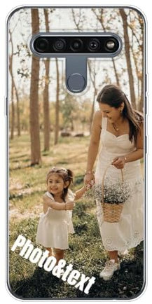 JGOYGYI Personalisierte Handyhülle kompatibel mit LG K61 K52 K50S K42 K41S K22 K20 K11 G8X G8s G8 G7 G6 V50 V40 V30 ThinQ Q7 Q6,Benutzerdefiniert Hülle Transparent mit Eigenem Foto Bild Text