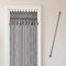 Cozyor Makramee Boho Vorhang + Klemmstange 70-120 cm ohne Bohren Türvorhang 132x200cm Fenstervorhang Raumtrenner, Wandbehang & Deko schwarz Silber, Handmade