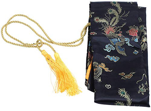 Kochenty 135 cm Dragon und Phoenix Katana Samurai Sword Bag Tissu Schwarz