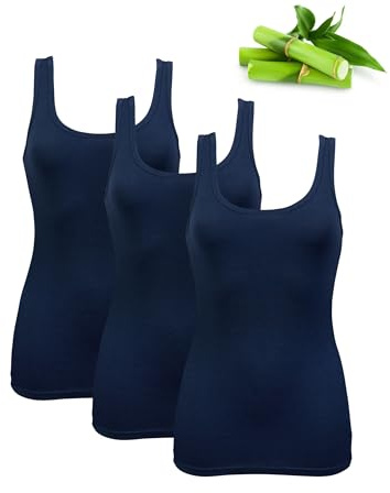 Basic Treasure Lot de 3 Débardeurs Femme, Bambou