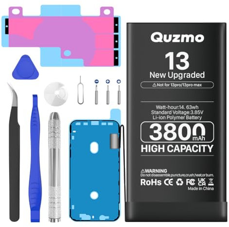 [9300mAh] Batteria per iPhone 13 (2025 Nuova Versione) Ultra alta capacità di ricambio della batteria compatibile con iPhone 13 modelli A2633, A2482, A2631, A2634, A2635 con kit di strumenti