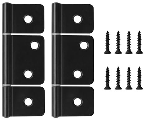 Screw Man Cerniera a tre ante non mortalizzata, cerniere per porte bifold nere (2 pezzi) per interni di casa mobile e camper o per mobili finestre armadio con viti