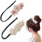 WHYCNJL 2 Stück Flower Hair Bun Roller Twist Hairstyle Dutt Haarschmuck Bun Hair Clip Fauler Lockenwickler Haarknoten Maker Haarknotenmacher for Women and Girls (Weiss Rosa)