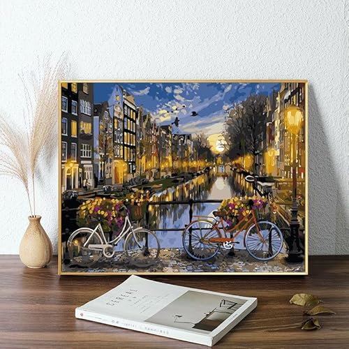 Lake Paint by Numbers for Adults, Paint by Numbers Car Paint by Numbers for Kids Beginners, Without Frame DIY Color Oil Painting Acrylic Paints Kits, Home Room Decor, Gifts for Women 60x80cm