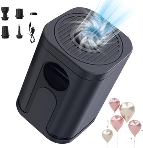 Eoixuqba Bomba de Aire para inflables de Piscina,Bomba eléctrica para inflables - Bomba de Aire automática | con 5 boquillas y Cable de Carga, Juguetes para Piscina, Bolsa de Almacenamiento al vacío,