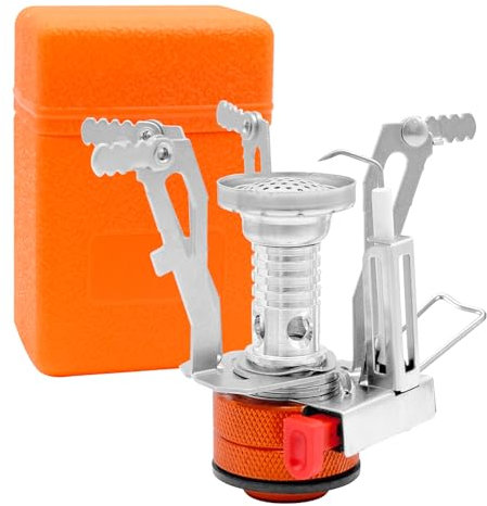 Estufa de gas para camping, portátil, resistente al viento, estufas de cocina de 3000 W, estufas de camping con caja de transporte para cocinar al aire libre, senderismo, viajes, pesca, picnic