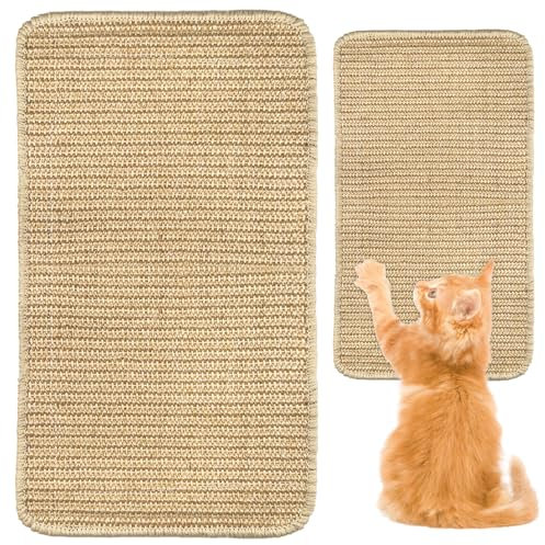 Cat Scratching Mat, Hempcardboard Grinding Claws Sisal Board, Anti-slip Pad, Horizontal Cat Scratching Pad Rug for Sofas Carpets Walls