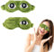 VARKAGE 2 Stück 3D Frosch Augenmaske, Schlafmaske Augenbinde Flusen Karikatur Frosch Schlafen Lustige Neuheit Augenabdeckung, schlafmaske kinder, Schlafmaske lustige geschenke, sleeping mask, Grün